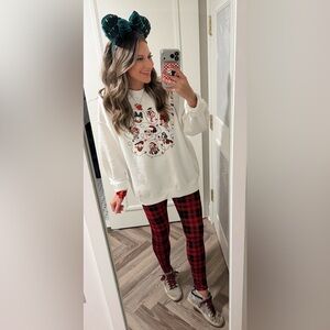 Beach riot red and black plaid leggings size medium worn once new condition